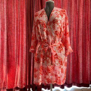 MURANO Sleepwear Robe Tag Size XL Floral Sheer